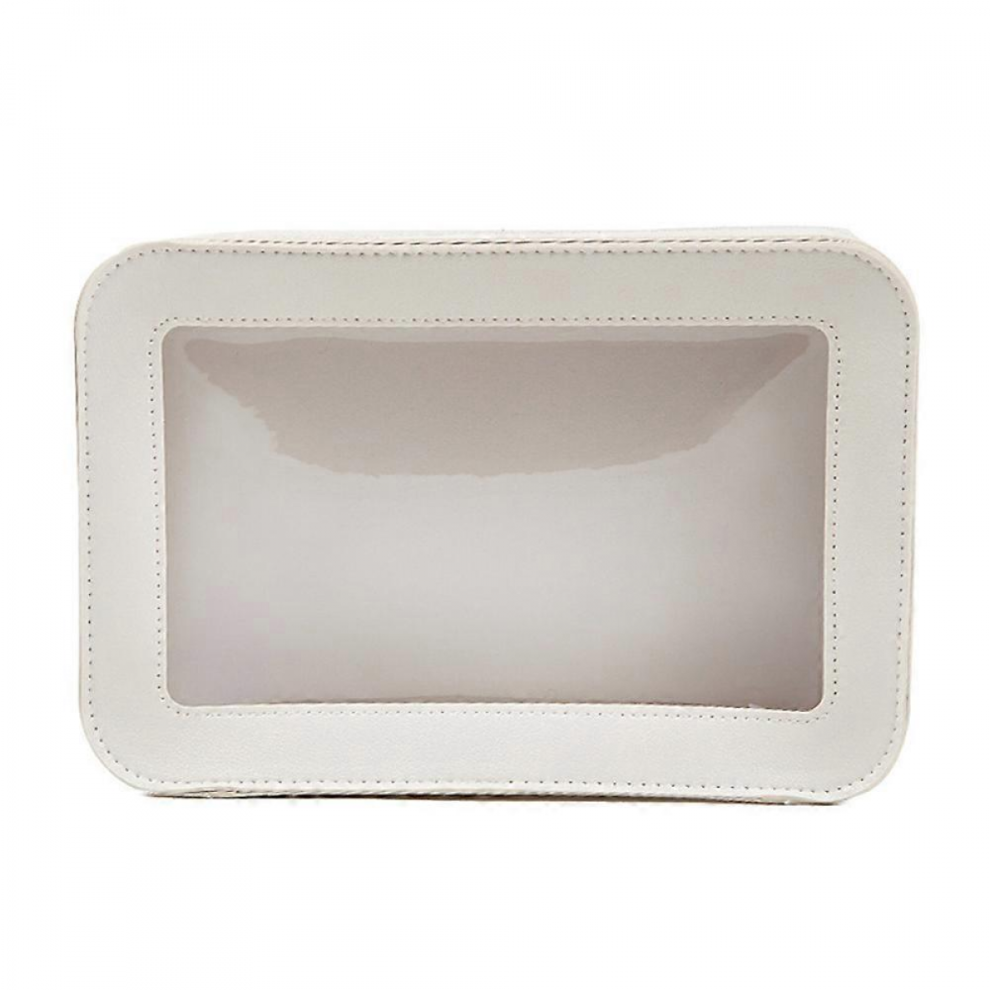 Transparent travel storage box for cosmetics and makeup brushes