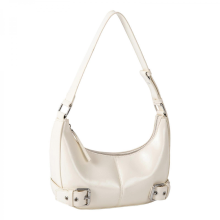 Stylish women's shoulder bag, elegant PU leather, underarm bag, suitable for travel, work, and office use. Available in red and beige.