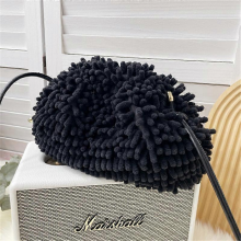 Women's Winter Shoulder Bag, Plush Bucket Bag, Tassel Crossbody Bag, Color #9
