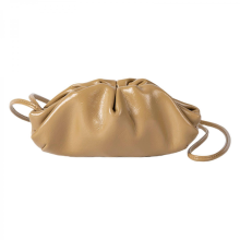 Women's dumpling-shaped clutch, soft PU leather shoulder bag, cloud-shaped tote bag, women's evening bag, shopping bag, gift bag, silver-green.