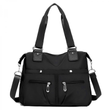 Women's handbag, multi-pocket shoulder bag, waterproof, large capacity travel bag, brand new black.