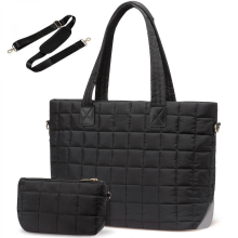 Piumino multitasche con scomparti portaoggetti, borsa a tracolla/borsa, adatto per l'uso quotidiano e per i viaggi, bianco/nero.