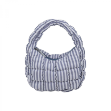 Borsa trapuntata, portafoglio in nylon, manico superiore leggero, borsa a forma di nuvola alla moda per donne e ragazze, viola-grigio.