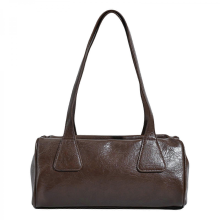 Stylish women's shoulder bag, large capacity, PU leather, trendy shopping bag, solid color, underarm wallet, handbag, coffee color.