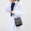 Borsa a secchiello da donna, borsa a spalla/tracolla, con coulisse con nappe 5