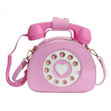 Women's shoulder bag, phone-shaped handbag, wallet, food item handbag, rose color, one size fits all, durable material, stylish design.