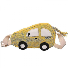 Neue modische Mini-Umhängetasche 2023 für Kinder, Babys, Jungen und Mädchen, Autotasche, Handtasche, Mini-Geldbörse mit Cartoon-Automotiv, Gelb