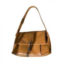 Large capacity PU leather shoulder bag, underarm bag, casual shoulder tote bag, women's dating travel work bag, brown.