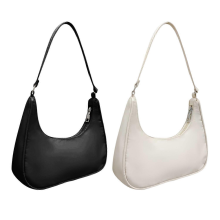 Two-piece women's handbag set, vintage clutch/shoulder bag, black and white evening bag, fashionable party accessory.