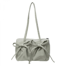 Women's underarm bag with bow, versatile underarm bag, solid color shoulder bag, large capacity shopping bag, everyday pink and light green.