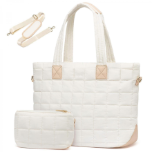 Piumino multitasche con scomparti portaoggetti, borsa a tracolla/borsa, adatto per l'uso quotidiano e per i viaggi, bianco.