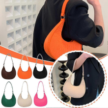 Borsa versatile a mezzaluna da donna, borsa a mano, borsa a tracolla, borsa da ascella, nera