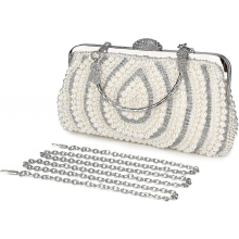 Elegante Perlenhandtasche für Damen-Abendveranstaltungen, funkelnde Geldbörse, Hochzeitstasche, aprikosenfarben.