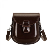 Stylish flap saddle bag, casual crossbody bag, women's shoulder bag, genuine leather crossbody/handbag, with adjustable shoulder strap, brown.