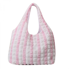 Women's shoulder bag, pleated underarm bag, large capacity, shopping/date bag, fashionable and aesthetically pleasing handbag, yellow and pink.