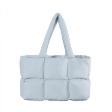 Modern style quilted shoulder bag, large capacity women's underarm bag, suitable for work, travel and everyday use, brown-blue.