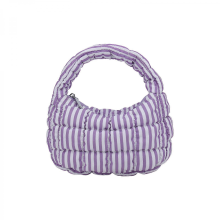 Borsa trapuntata, portafoglio in nylon, manico superiore leggero, borsa a forma di nuvola alla moda per donne e ragazze, viola.