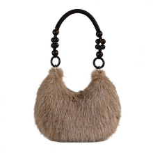 Elegante e morbida borsa a tracolla a forma di mezzaluna, soffice e spaziosa borsa a tracolla casual, color cachi scuro.