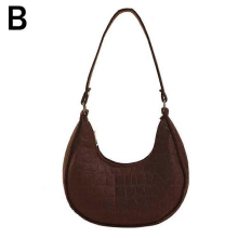 Borsa a mano/borsa a tracolla/borsa da braccio versatile a forma di mezzaluna da donna/color caffè