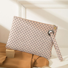 Women's business commuter bag, women's clutch, large capacity briefcase, mobile phone bag, luxury bag, wallet, tote bag, evening bag, pink.