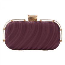 Elegant women's wavy PU clutch with chain shoulder strap, suitable for weddings and parties, can also be worn crossbody, available in silver/burgundy.