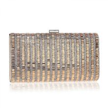 Women's Fashion Party Diamond Square Handbag in Gold