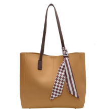 Borsa a mano in morbida pelle da donna 2025, borsa per la spesa in similpelle di grande capacità, portatile, tinta unita color cachi