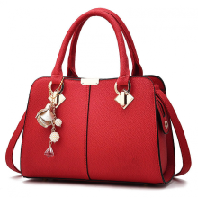 Large-capacity fashionable PU handbag for women, one size fits all (white and red).