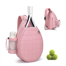 Tennis bag, quilted tennis backpack, can hold 2 rackets, waterproof crossbody/shoulder Peak tennis bag, suitable for boys, girls and teenagers, pink.