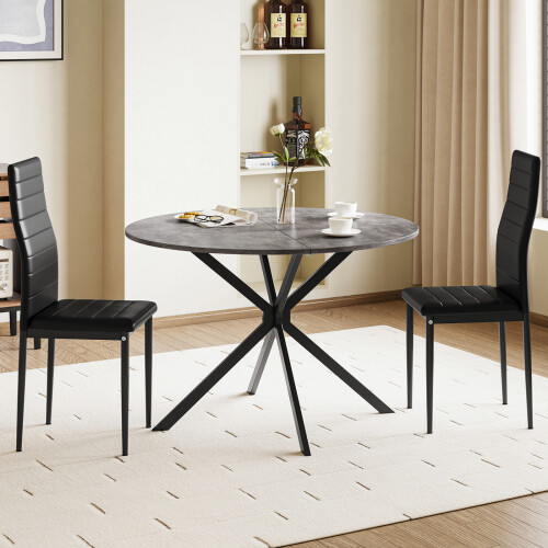 Joolihome Foldable Round Dining Table and 2 Chairs Set