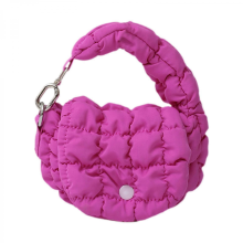 Women's quilted handbag, travel wallet, lightweight small cosmetic bag, coin purse, rose red, 12cm x 5cm x 10cm