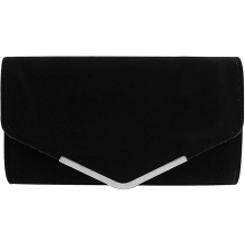 Borsa da sera/pochette da donna/borsa da ballo con catena staccabile, adatta per matrimoni, nera.