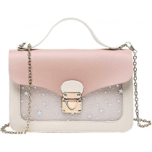 Girls' chain mini handbag, suitable for little girls, star-shaped handbag, women's pink handbag, three-compartment large-capacity handbag.