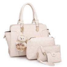 Women's medium-sized handbag set, elegant women's bag set, 4 pieces, including wallet and shoulder bag, PU leather, modern women's handbag.