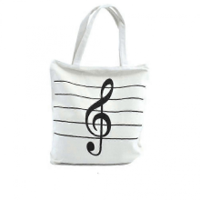 Borsa a tracolla/borsa a tracolla/regalo in tela con simbolo musicale della moda 2025 (bianca)
