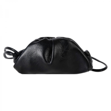Women's dumpling-shaped clutch, soft PU leather shoulder bag, cloud-shaped tote bag, women's evening bag, shopping bag, gift bag, silver and black.