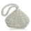 Women's triangular sequined handbag, clutch, luxury evening bag, party bag, silver. 1