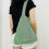 Women's knitted openwork shoulder bag, simple beach handbag, beige. 3