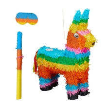 Szamár Piñata szett denevérrel és maszkkal bulikra