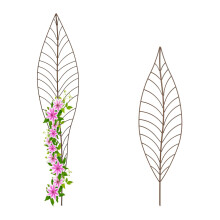 Soportes para plantas de hojas, juego de 2 - Estacas metálicas para jardín