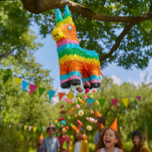 Ezel Piñata Set met Knüppel en Masker voor Feestjes