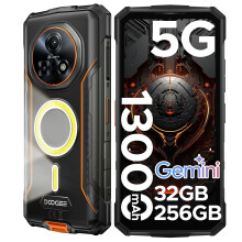 DOOGEE Fire 7 Pro Orange Rugged Smartphone Android 15 Rugged Phone with Camping Light &POC Walkie Talkie,32GB+256GB, 13000mAh, 5G Rugged Mobile Phone