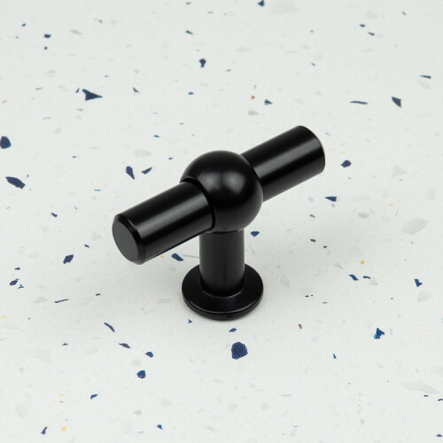60mm Black Cabinet T-Bar Handle Chunky Clasp Pull 2