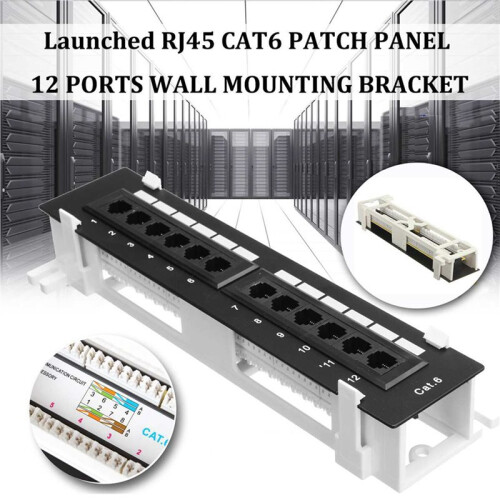 2X Network Tool Kit 12 Port CAT6 Patch Panel RJ45 Networking Wall Mount Rack with Surface Wall Mount Bracket 2
