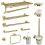Brushed Gold Bathroom Hardware Set 4 Piece, Modern Wall Mounted Accessories with Durable Waterproof Build 1