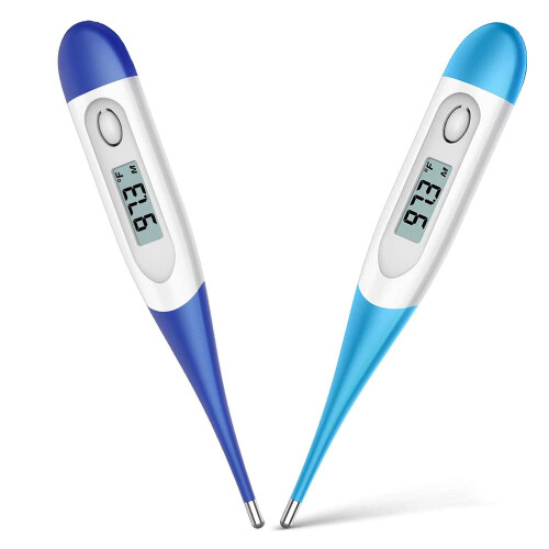 Digital Thermometer for Adults Oral Use, 10Second Fast Reading Waterproof Soft Silicone Tip