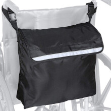 Wheelchair Storage Bag Waterproof Durable Fabric with Reflective Safety Strip and Multiple Pockets Fit Most Scooters