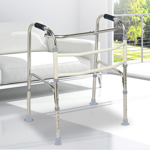 Folding Walker for Seniors Adults, Lightweight Durable Frame, Adjustable Height TwoButton Design