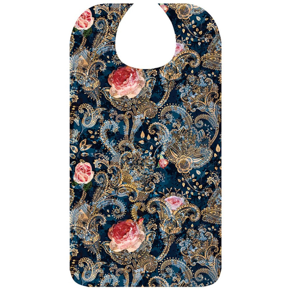 Waterproof Adult Bib with Crumb Catcher, Washable Eating Protector with Adjustable Snap for Elderly