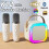 Mini Karaoke Machine with 2 Microphone Portable Bluetooth Speaker with LED 12